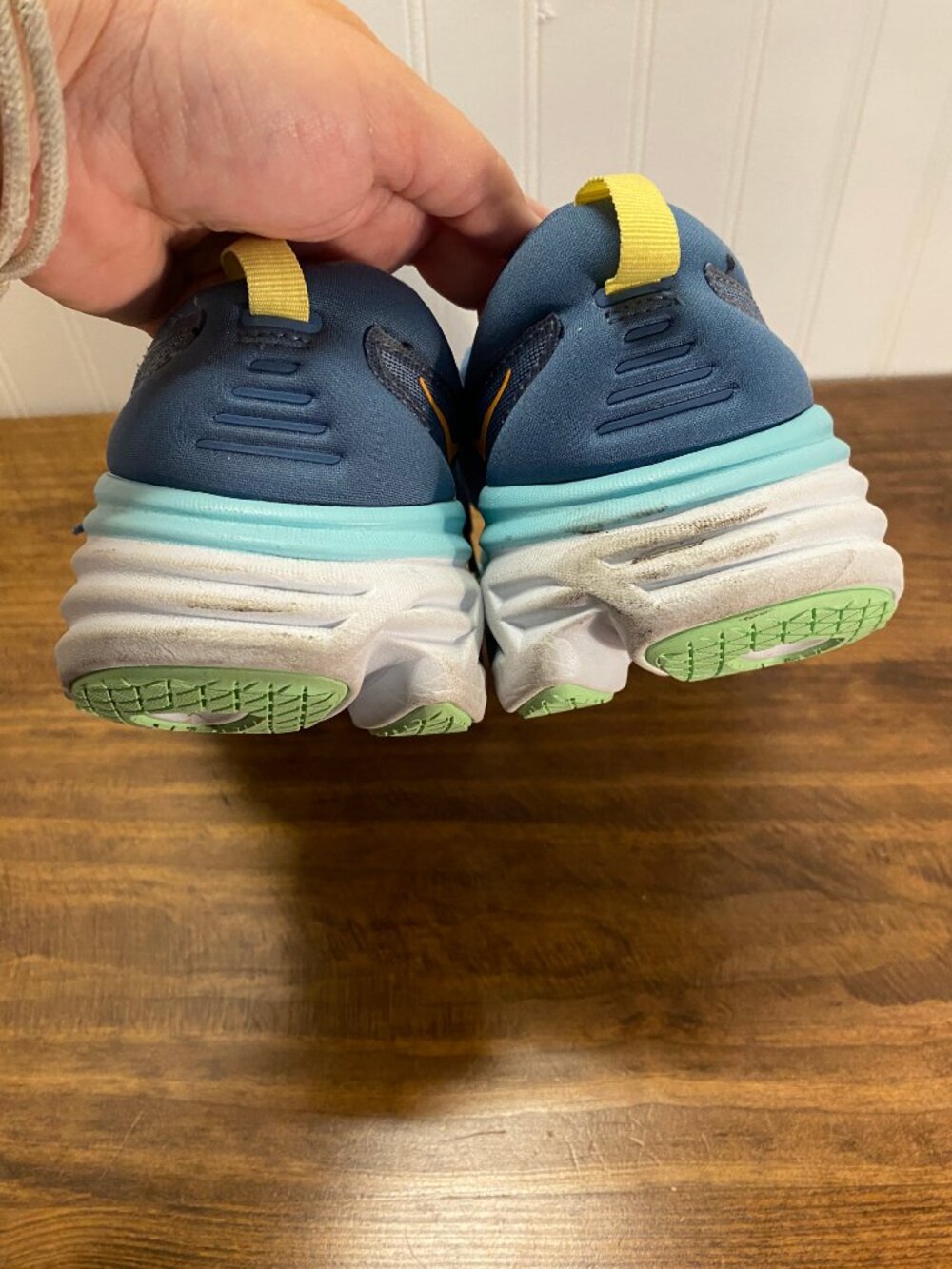 HOKA Bondi 8 Wide Running Shoes Blue and Mint - Men's Size 9.5 2E - Picture 6 of 15